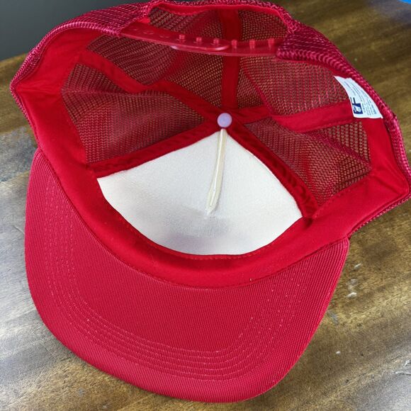 Great Smoky Mountains Vntg SnapBack Trucker Hat Red White Foam & Mesh Deadstock - Picture 5 of 6